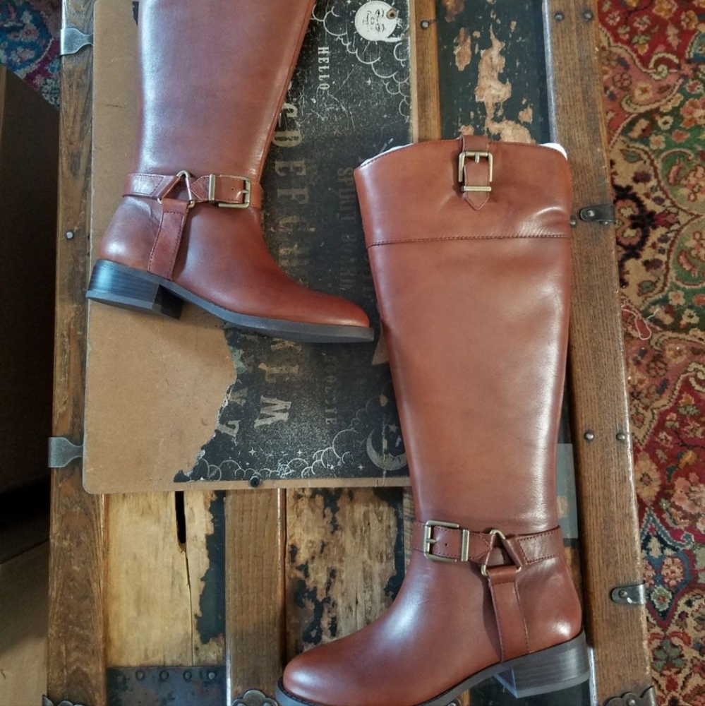 New Leather harness boots